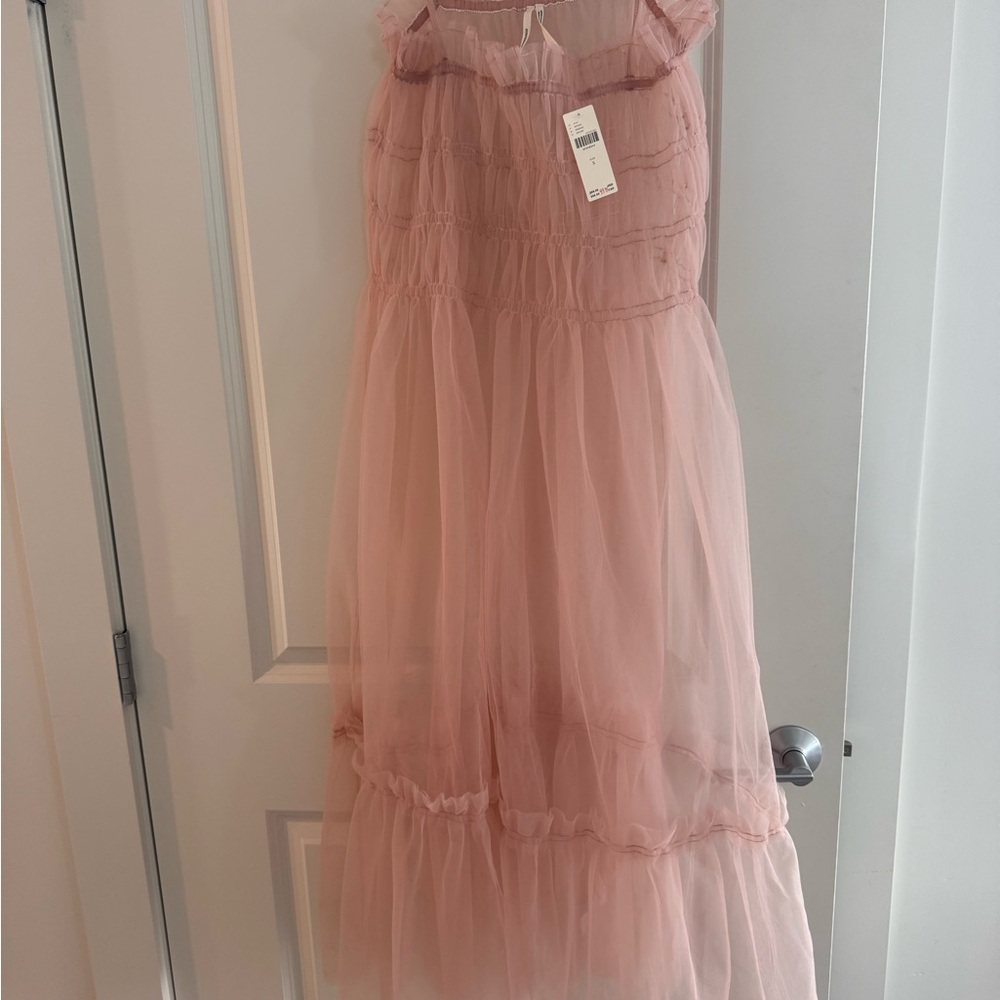 Anthropologie Blush Tulle Skirt